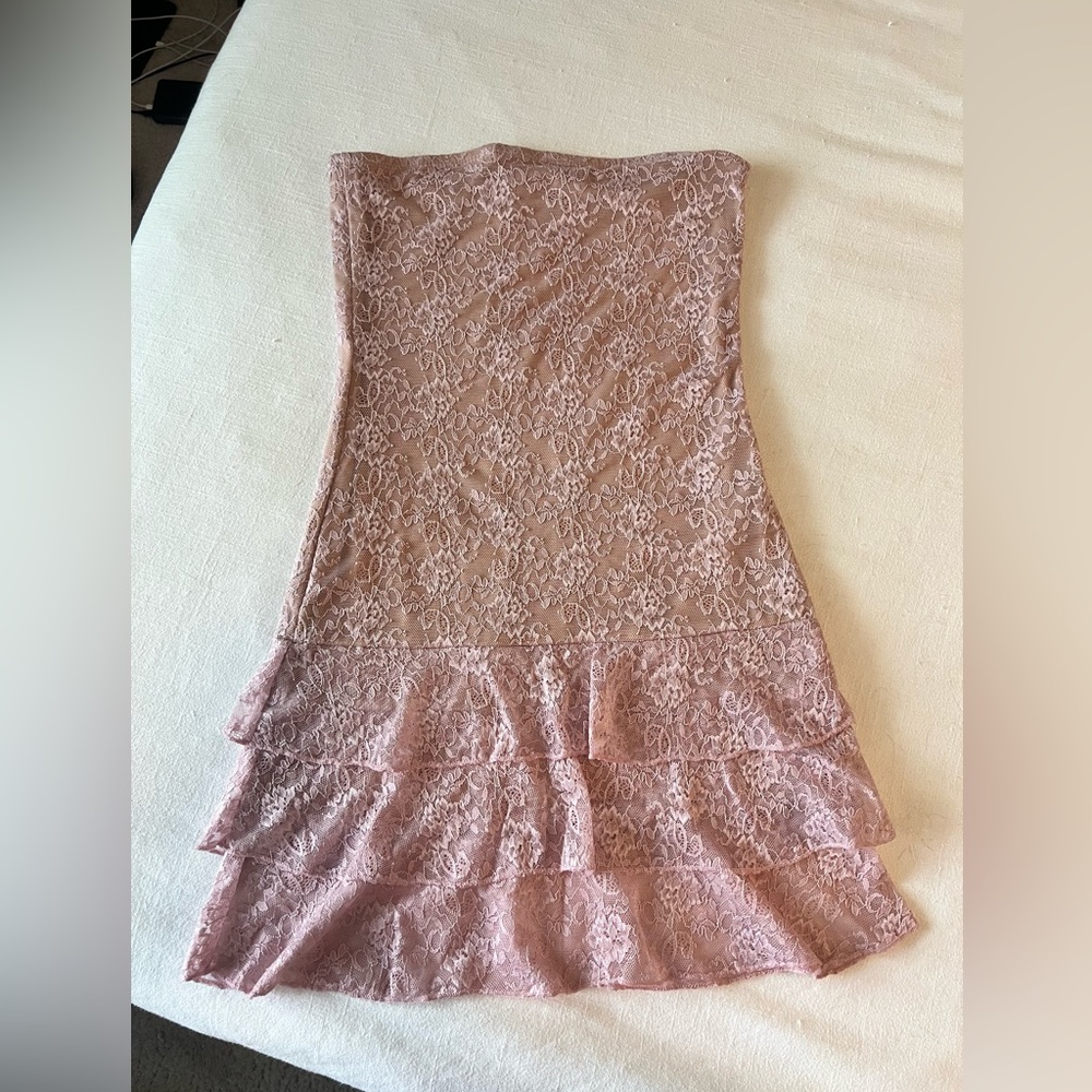 Edikted Scarlet Layered Lace Mini Dress